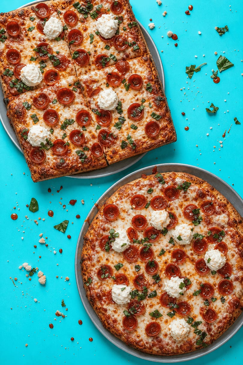 Freshly baked Pesto Roni pizza from Zack's Pizza and BBQ.